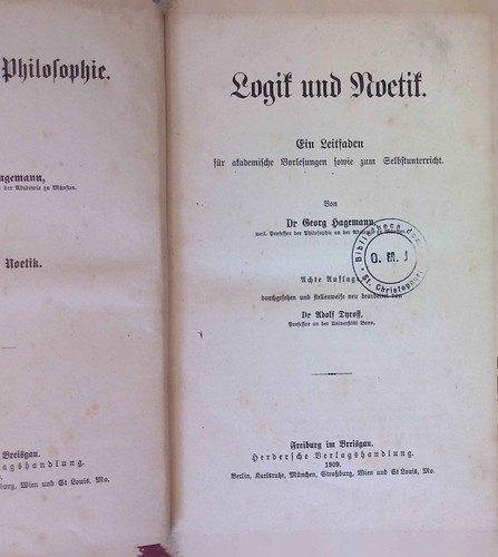 Logik und noetik elemente der - und,