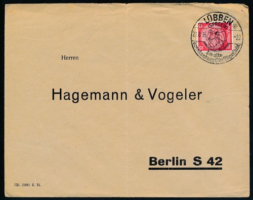 Hindenburg 12pf brief - 12pf, sst